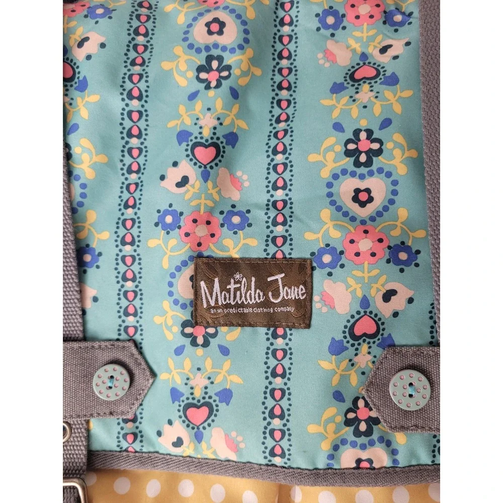 Matilda Jane Floral Polka Dot Messenger Bag Turquoise Crossbody Diaper Bag